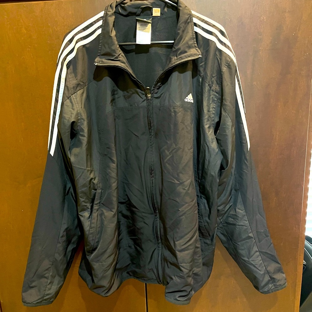 Adidas men’s black XL lined windbreaker